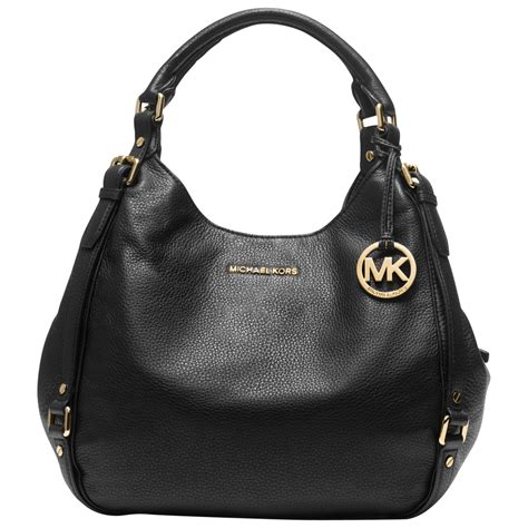 michael kors black leather handbag large|Michael Kors black studded bag.